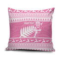 New Zealand Christmas Rugby Personalised Pillow Cover Meri Kirihimete All Black Maori Pink Version - Aussie Hoodie