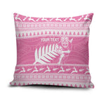 New Zealand Christmas Rugby Personalised Pillow Cover Meri Kirihimete All Black Maori Pink Version - Aussie Hoodie