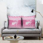 New Zealand Christmas Rugby Personalised Pillow Cover Meri Kirihimete All Black Maori Pink Version - Aussie Hoodie
