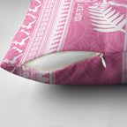 New Zealand Christmas Rugby Personalised Pillow Cover Meri Kirihimete All Black Maori Pink Version - Aussie Hoodie