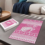 New Zealand Christmas Rugby Personalised Puzzle Meri Kirihimete All Black Maori Pink Version - Aussie Hoodie