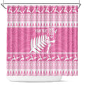 New Zealand Christmas Rugby Personalised Shower Curtain Meri Kirihimete All Black Maori Pink Version - Aussie Hoodie