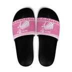 New Zealand Christmas Rugby Personalised Slide Sandals Meri Kirihimete All Black Maori Pink Version - Aussie Hoodie