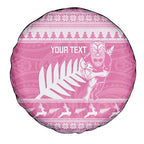 New Zealand Christmas Rugby Personalised Spare Tire Cover Meri Kirihimete All Black Maori Pink Version - Aussie Hoodie