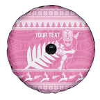 New Zealand Christmas Rugby Personalised Spare Tire Cover Meri Kirihimete All Black Maori Pink Version - Aussie Hoodie