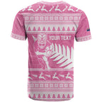 New Zealand Christmas Rugby Personalised T Shirt Meri Kirihimete All Black Maori Pink Version - Aussie Hoodie