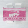 New Zealand Christmas Rugby Personalised Tablecloth Meri Kirihimete All Black Maori Pink Version - Aussie Hoodie