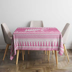 New Zealand Christmas Rugby Personalised Tablecloth Meri Kirihimete All Black Maori Pink Version - Aussie Hoodie
