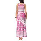 New Zealand Christmas Rugby Personalised Tank Maxi Dress Meri Kirihimete All Black Maori Pink Version - Aussie Hoodie