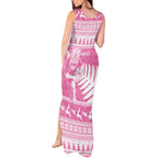 New Zealand Christmas Rugby Personalised Tank Maxi Dress Meri Kirihimete All Black Maori Pink Version - Aussie Hoodie