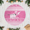 New Zealand Christmas Rugby Tree Skirt Meri Kirihimete All Black Maori Pink Version - Aussie Hoodie