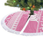 New Zealand Christmas Rugby Tree Skirt Meri Kirihimete All Black Maori Pink Version - Aussie Hoodie
