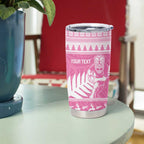 New Zealand Christmas Rugby Personalised Tumbler Cup Meri Kirihimete All Black Maori Pink Version - Aussie Hoodie