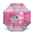 New Zealand Christmas Rugby Personalised Umbrella Meri Kirihimete All Black Maori Pink Version - Aussie Hoodie