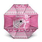 New Zealand Christmas Rugby Personalised Umbrella Meri Kirihimete All Black Maori Pink Version - Aussie Hoodie