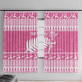 New Zealand Christmas Rugby Personalised Window Curtain Meri Kirihimete All Black Maori Pink Version - Aussie Hoodie