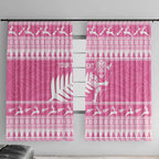 New Zealand Christmas Rugby Personalised Window Curtain Meri Kirihimete All Black Maori Pink Version - Aussie Hoodie