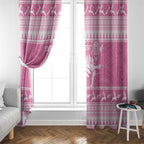 New Zealand Christmas Rugby Personalised Window Curtain Meri Kirihimete All Black Maori Pink Version - Aussie Hoodie