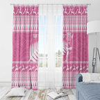 New Zealand Christmas Rugby Personalised Window Curtain Meri Kirihimete All Black Maori Pink Version - Aussie Hoodie