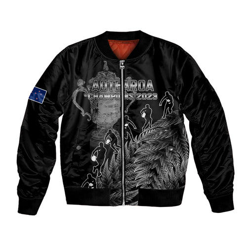 custom-new-zealand-silver-fern-rugby-bomber-jacket-all-black-go-champions-2023-with-trophy-proud