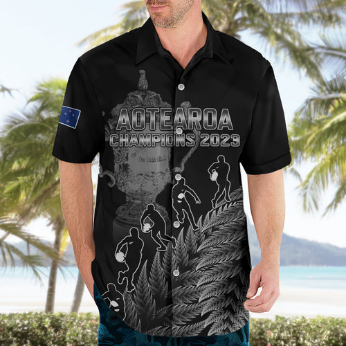 custom-new-zealand-silver-fern-rugby-hawaiian-shirt-all-black-go-champions-2023-with-trophy-proud