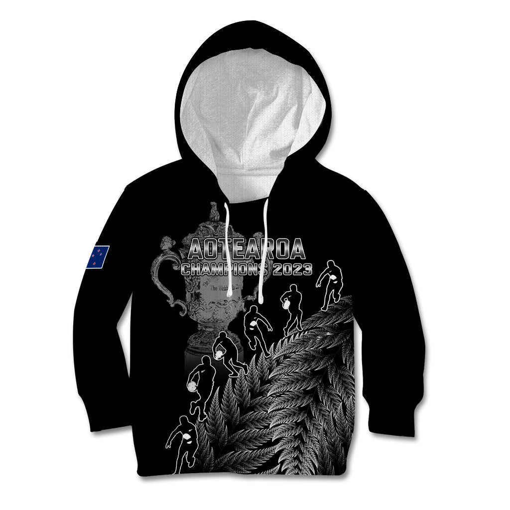 custom-new-zealand-silver-fern-rugby-kid-hoodie-all-black-go-champions-2023-with-trophy-proud
