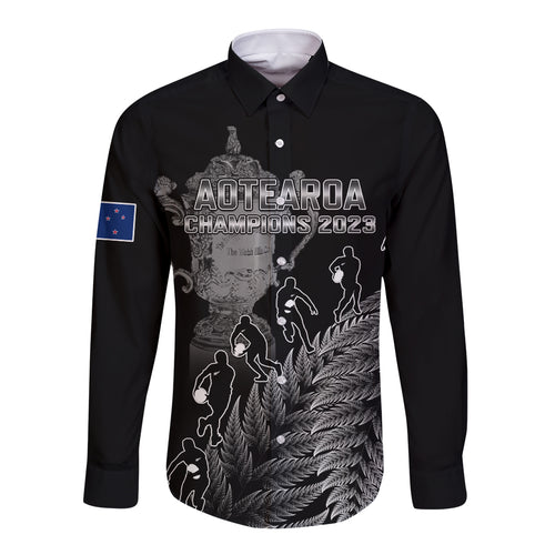 custom-new-zealand-silver-fern-rugby-long-sleeve-button-shirt-all-black-go-champions-2023-with-trophy-proud