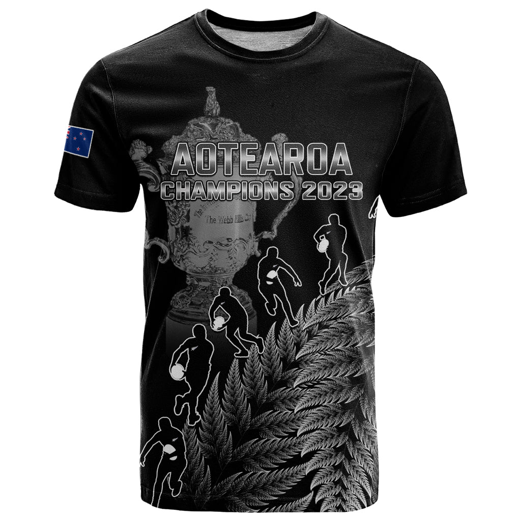 custom-new-zealand-silver-fern-rugby-t-shirt-all-black-go-champions-2023-with-trophy-proud