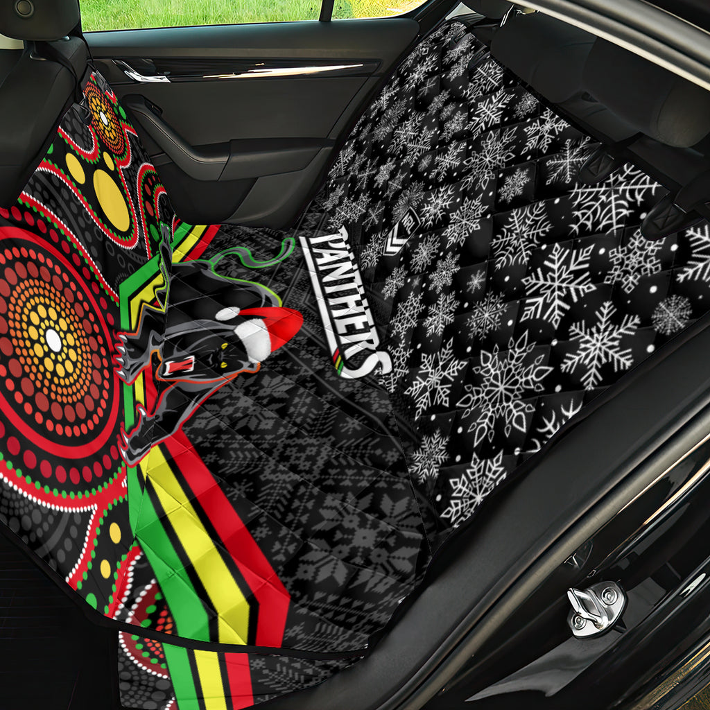 custom-panthers-rugby-christmas-back-car-seat-cover-merry-xmas-2023-mix-aboriginal-art-black-version