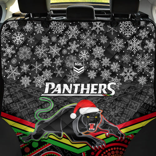 custom-panthers-rugby-christmas-back-car-seat-cover-merry-xmas-2023-mix-aboriginal-art-black-version
