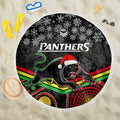 custom-panthers-rugby-christmas-beach-blanket-merry-xmas-2023-mix-aboriginal-art-black-version