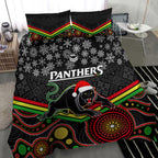 custom-panthers-rugby-christmas-bedding-set-merry-xmas-2023-mix-aboriginal-art-black-version