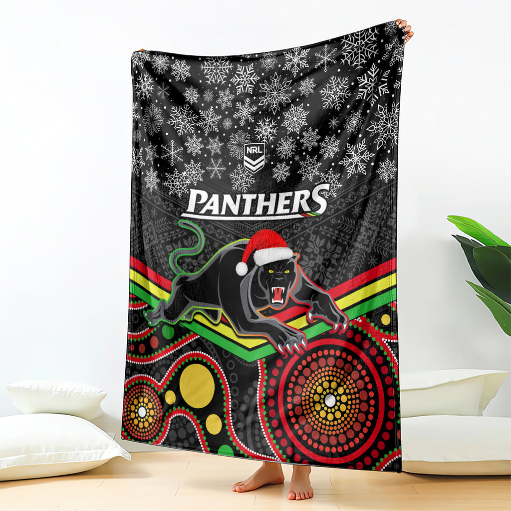 custom-panthers-rugby-christmas-blanket-merry-xmas-2023-mix-aboriginal-art-black-version