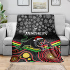 custom-panthers-rugby-christmas-blanket-merry-xmas-2023-mix-aboriginal-art-black-version