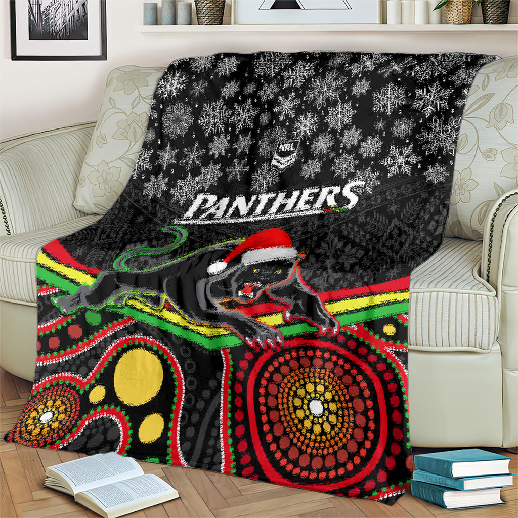 custom-panthers-rugby-christmas-blanket-merry-xmas-2023-mix-aboriginal-art-black-version