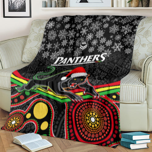 custom-panthers-rugby-christmas-blanket-merry-xmas-2023-mix-aboriginal-art-black-version
