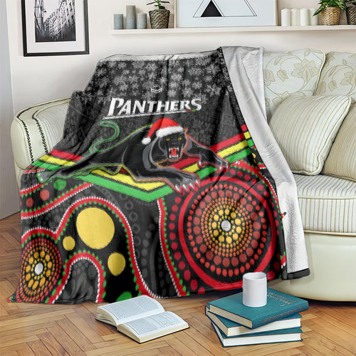 custom-panthers-rugby-christmas-blanket-merry-xmas-2023-mix-aboriginal-art-black-version