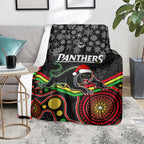 custom-panthers-rugby-christmas-blanket-merry-xmas-2023-mix-aboriginal-art-black-version