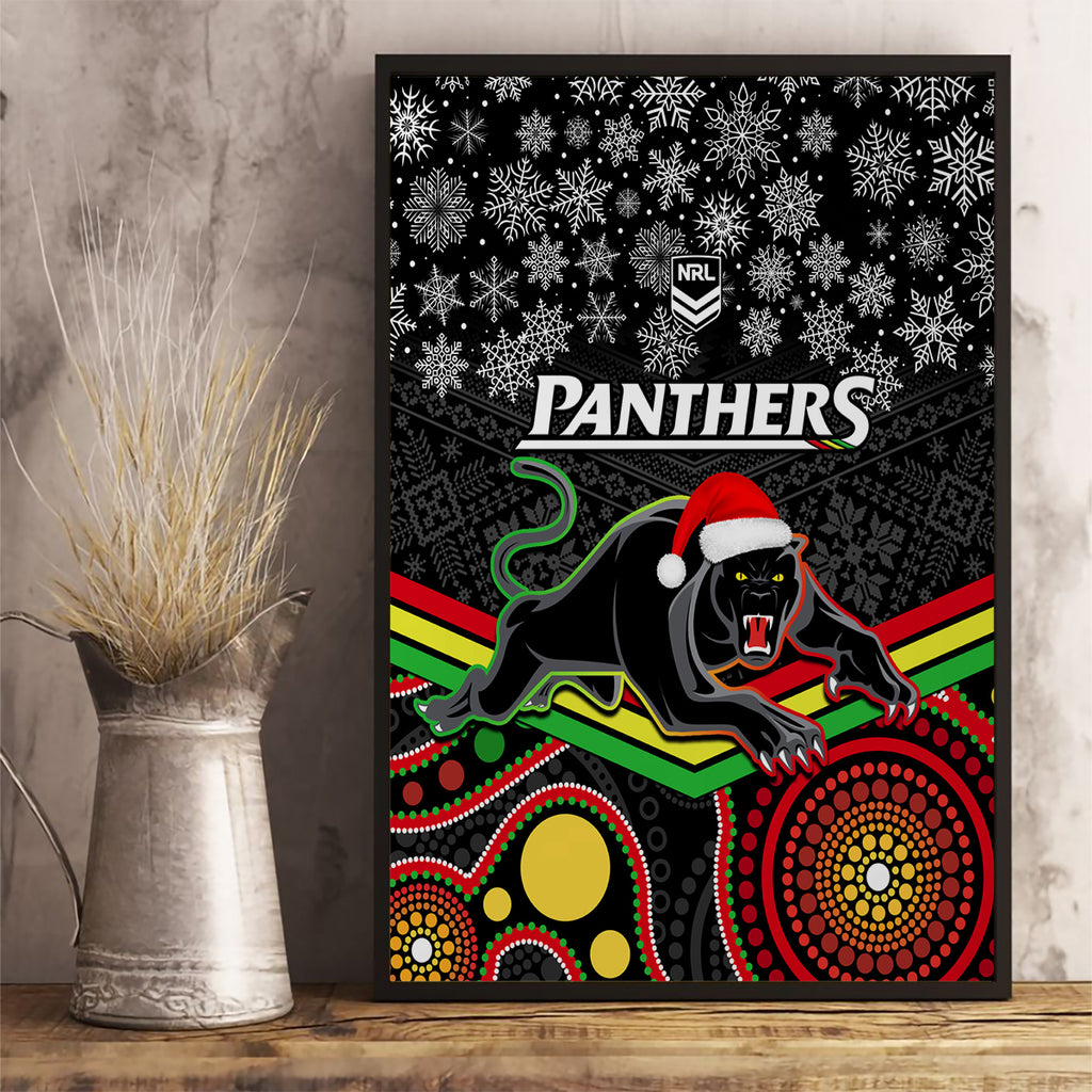 custom-panthers-rugby-christmas-canvas-wall-art-merry-xmas-2023-mix-aboriginal-art-black-version