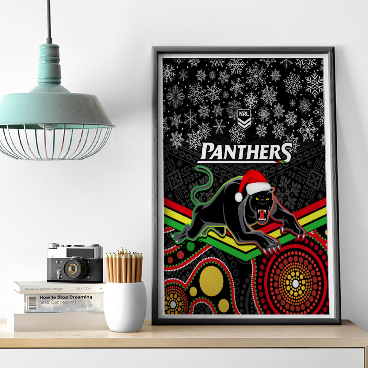 custom-panthers-rugby-christmas-canvas-wall-art-merry-xmas-2023-mix-aboriginal-art-black-version