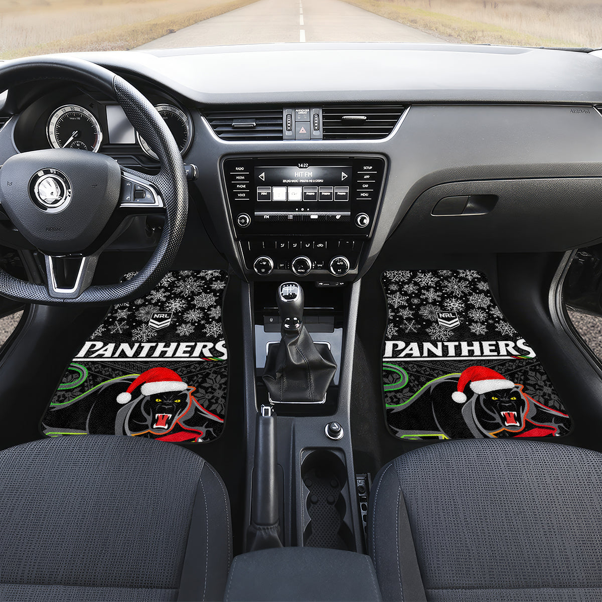 custom-panthers-rugby-christmas-car-mats-merry-xmas-2023-mix-aboriginal-art-black-version