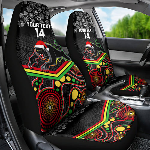 custom-panthers-rugby-christmas-car-seat-cover-merry-xmas-2023-mix-aboriginal-art-black-version
