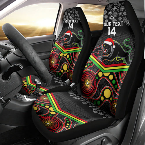 custom-panthers-rugby-christmas-car-seat-cover-merry-xmas-2023-mix-aboriginal-art-black-version