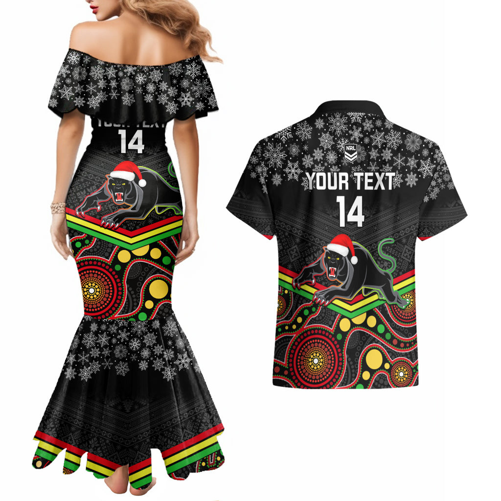 custom-panthers-rugby-christmas-couples-matching-mermaid-dress-and-hawaiian-shirt-merry-xmas-2023-mix-aboriginal-art-black-version