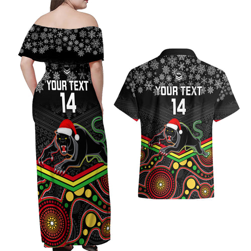 custom-panthers-rugby-christmas-couples-matching-off-shoulder-maxi-dress-and-hawaiian-shirt-merry-xmas-2023-mix-aboriginal-art-black-version