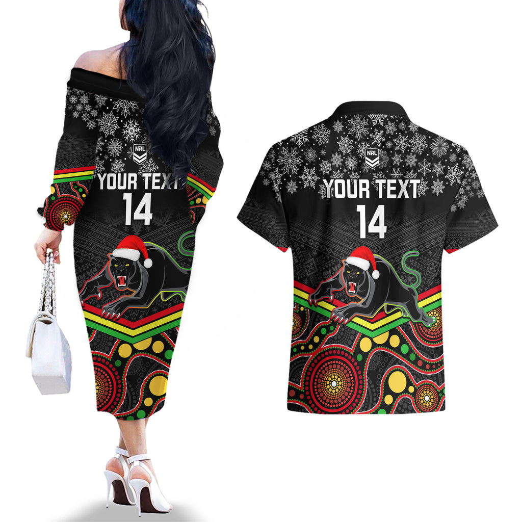 custom-panthers-rugby-christmas-couples-matching-off-the-shoulder-long-sleeve-dress-and-hawaiian-shirt-merry-xmas-2023-mix-aboriginal-art-black-version