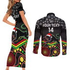 custom-panthers-rugby-christmas-couples-matching-short-sleeve-bodycon-dress-and-long-sleeve-button-shirt-merry-xmas-2023-mix-aboriginal-art-black-version