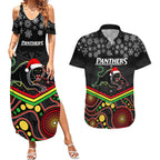custom-panthers-rugby-christmas-couples-matching-summer-maxi-dress-and-hawaiian-shirt-merry-xmas-2023-mix-aboriginal-art-black-version