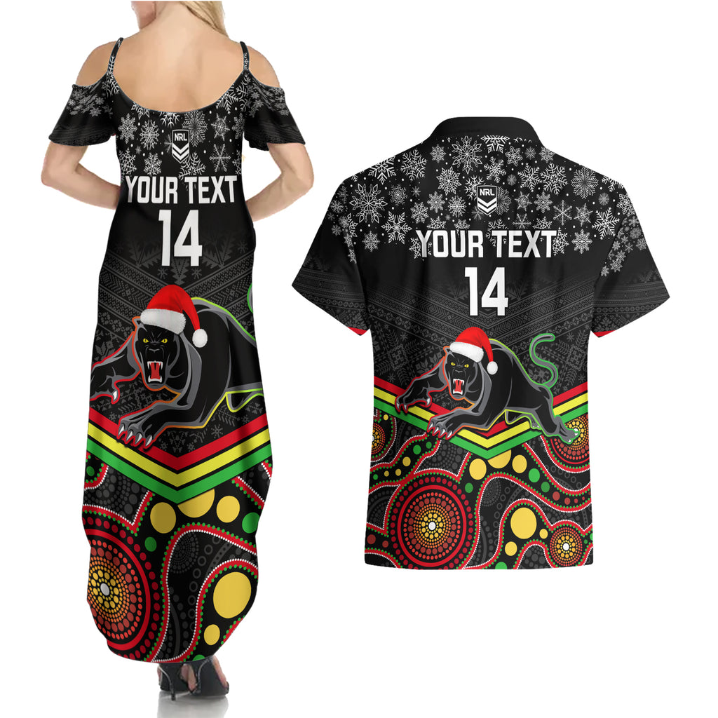 custom-panthers-rugby-christmas-couples-matching-summer-maxi-dress-and-hawaiian-shirt-merry-xmas-2023-mix-aboriginal-art-black-version