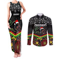 custom-panthers-rugby-christmas-couples-matching-tank-maxi-dress-and-long-sleeve-button-shirt-merry-xmas-2023-mix-aboriginal-art-black-version